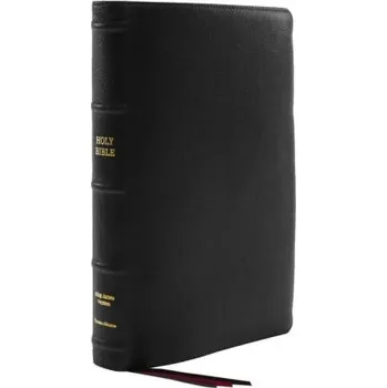 KJV, Thinline Bible, Large Print, Premium Goatskin Leather, Black, Premier Collection, Red Letter, Comfort Print – (EN)