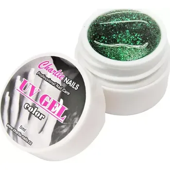 Charlie UV/LED gel 5ml - zelený glitter č.405