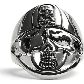 Prsten Ocelový prsten lebka pirát