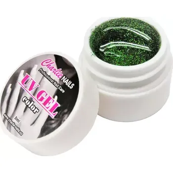 Charlie UV/LED gel 5ml - zelený glitter č.406