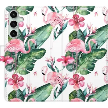 Pouzdro na mobilní telefon Flipové pouzdro iSaprio - Flamingos Pattern - Samsung Galaxy S23 FE