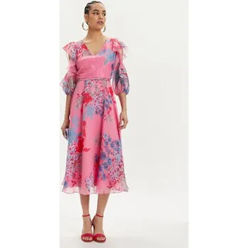 Dámské šaty Nissa Koktejlové šaty RS14867 Růžová Regular Fit 42