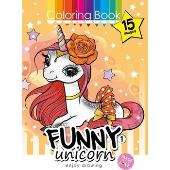 Set školních potřeb Kolorowanka A4 15 obrazków Zabawne jednorożce 1