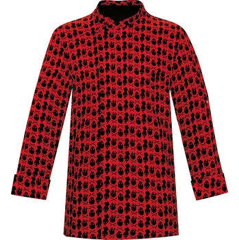 Gastro oděv Kuchařský rondon TOMA Lebky 100% bavlna - dlouhý rukáv XXXL T-1645-3XL