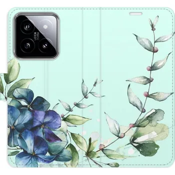 Pouzdro na mobilní telefon Flipové pouzdro iSaprio - Blue Flowers - Xiaomi 14