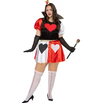 Karnevalový kostým Funiglobal - Plus size kostým Srdcová královna pro ženy - XL