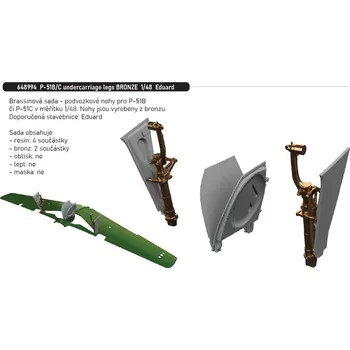 Plastikový model Eduard 1/48 P-51B/C undercarriage legs BRONZE (EDUARD)