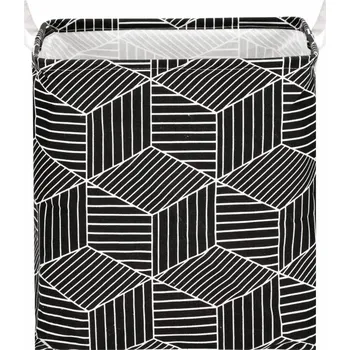 Úložný box Úložný koš 35l, černo-bílé tvary SPRINGOS HA0105