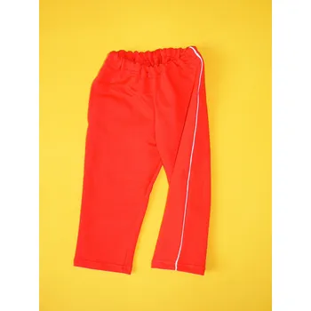 Pletex, ČR Tepláky do pasu s paspulkou a rovnými nohavicemi - DOPRODEJ Barva: červená, Velikost: 116