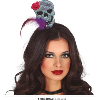 Karnevalový doplněk Guirca Čelenka - Lebka