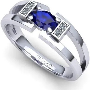 Prsten PDAU18001 Dámský prsten s modrým Safírem Materiál: Červené zlato 14kt, Velikost: 73