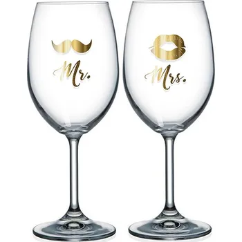 Sklenice Nekupto Sklenice na víno pro pár - Mr. a Mrs.