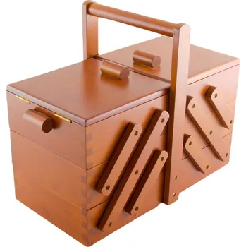 Organizér galanterie kazeta na šití dřevěná 36x28x19cm