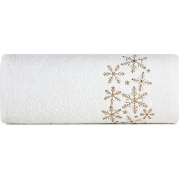 Ručník Bavlněný ručník s vánočním motivem SANTA16 - bílý Rozměr ručníku: 70x140cm