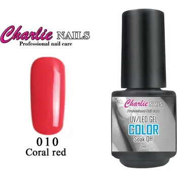 Charlie UV/LED Gel lak 5ml. č.10 červený coral red