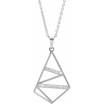 Náhrdelník JSB bijoux s.r.o. Ocelový náhrdelník cik cak lichoběžník s krystaly Swarovski Crystal