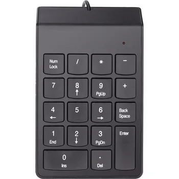 DeTech Drátová numerická klávesnice K2, USB, černá Nízkoprofilová numerická klávesnice - USB drátová