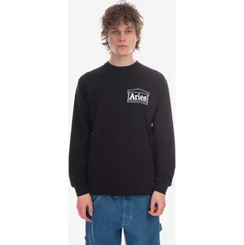 Pánské tričko Bavlněné tričko s dlouhým rukávem Aries Temple LS Tee AR66600 BURGUNDY, L, černá, 99X