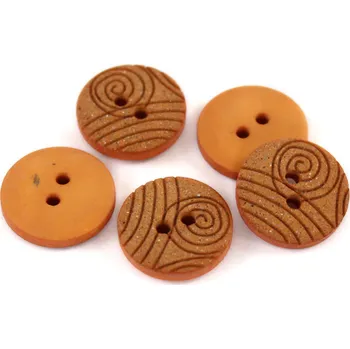 Knoflík Knoflík dvoudírkový -imitující beton - 24" - 15,24mm Knoflík dvoudírkový -imitující beton: Oranžový