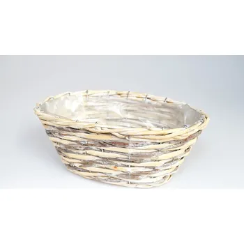 Proutěný košík ovál s igelitem