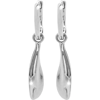 Náušnice JSB bijoux s.r.o. Stříbrné náušnice kroužky s přívěskem nepravidelného podlouhlého tvaru bez krystalů (Stříbro 925/1000)