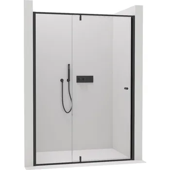 CERANO - Sprchové pivotové dveře Santini L/P - 6 mm - černá matná, transparentní sklo - 110x195 cm