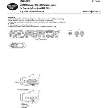 Plastikový model 1/72 Mask MiG-19/Shenyang F-6/J-6 BASIC (KP)