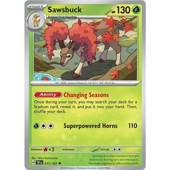 Karetní hra Sawsbuck 017/162 - Temporal Forces Typ karty: Reverse Holo