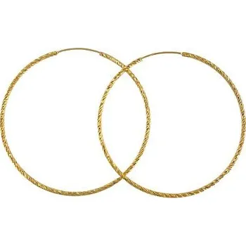 Náušnice Stříbrné pozlacené náušnice kruhy zdobené 7cm