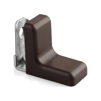 Nábytkové kování Interex Kovový úhelník s PVC krytem / Tmavě hnědá