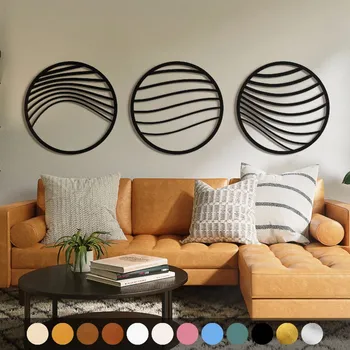 Obraz WoodenPuzzle.cz Dřevěný obraz - Kruhy Barva: Zlatá, Velikost: M