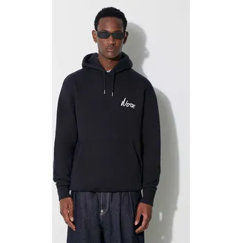 Pánská mikina Bavlněná mikina Norse Projects Arne Relaxed Organic Chain Stitch pánská, tmavomodrá barva, s kapucí, aplikací, N20-1358-7004, L, 59X