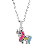 JSB bijoux s.r.o. Stříbrný dětský náhrdelník jednorožec s barevným smaltem (Stříbro 925/1000)