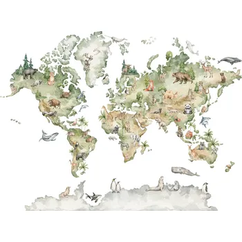 Fototapeta Postershop Fototapeta vliesová: Detská tapeta zvírata sveta - 254x184 cm