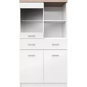 Knihovna Vitrína 2d1w1s/80, dub sonoma / bílá