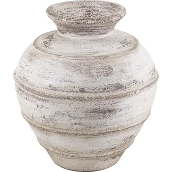 Váza Stylová keramická váza Neptune 40cm vintage bílá