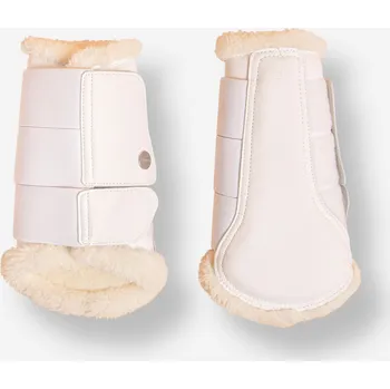 Jezdectví FOUGANZA Uzavřené šlachovky se syntetickým beránkem 2 ks XL BÍLÁ