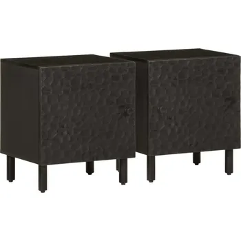 Noční stolek vidaXL Noční stolky 2 ks 40x33x46 cm masivní mangovníkové dřevo [356888] Barva: Černá