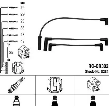 Zapalovací kabel Sada kabelů pro zapalování NGK RC-CR302