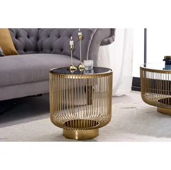 Konferenční stolek Designový kulatý stolek Varis 40cm zlatý