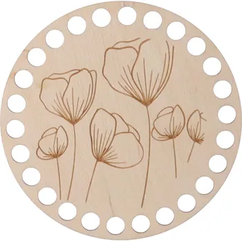 Podtácek Dřevěný podtácek k obháčkování - vlčí máky Zvolte variantu: 10 cm