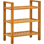 ZBXL Botník se 3 policemi 50 x 27 x 60 cm masivní dubové dřevo