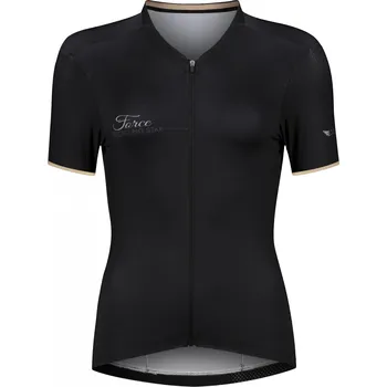 cyklistický dres Force dres F GOLD LADY kr. rukáv, černo-zlatý Velikost: S