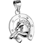 NUBIS® Stříbrný přívěšek - podkova s koněm - NB-4070