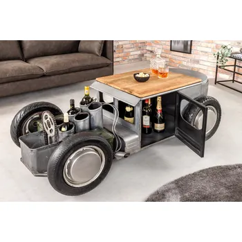 Stojan na víno Stylový barový konferenční stolek Hot Rod 165cm mango