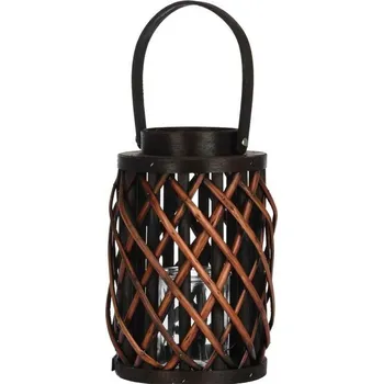 Svícen Lucerna na svíčku 25 cm hnědá vrba