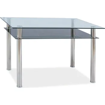 Jídelní stůl Jídelní stůl ZATON II, sklo/chrom + vyzvednutí ZDARMA