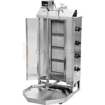 Plynová kartuše Gyros/kebab gril plynový, 4 hořáky, zátěž 60 kg, 550x700x1120 mm | RESTO QUALITY, KLG221
