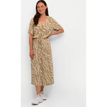 Dámské šaty Kaffe Košilové šaty Tara 10507379 Béžová Regular Fit 34