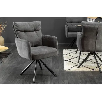 Jídelní židle Designová otočná židle Big Gina s područkami antracit